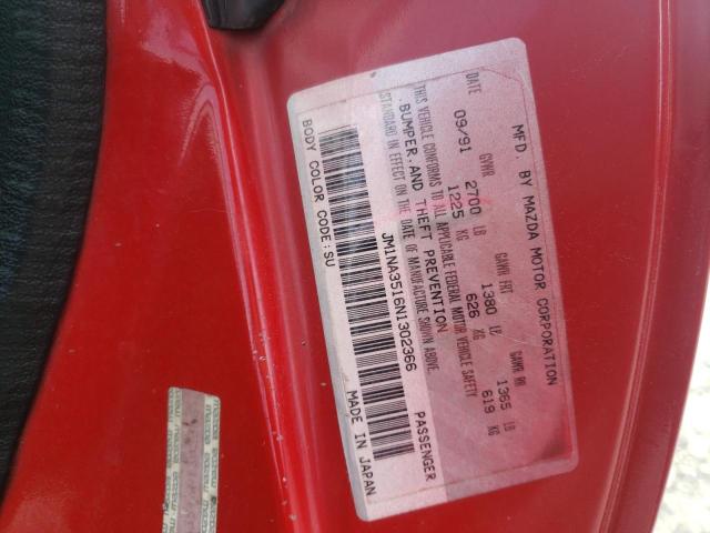 Photo 10 from auction – 1992 MAZDA MX-5 MIATA with VIN JM1NA3516N1302366