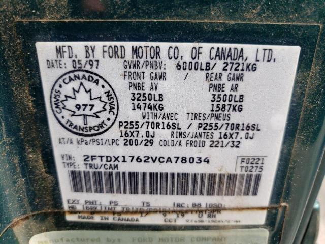 Photo 10 from auction – 1997 FORD F150 with VIN 2FTDX1762VCA78034