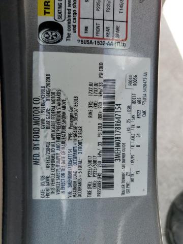 Photo 10 from auction – 2008 MERCURY MILAN PREM with VIN 3MEHM08178R647154