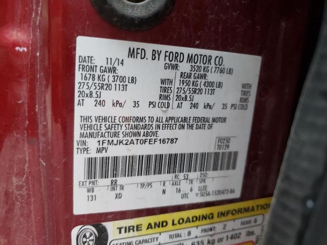 Photo 10 from auction – 2015 FORD EXPEDITION with VIN 1FMJK2AT0FEF16787