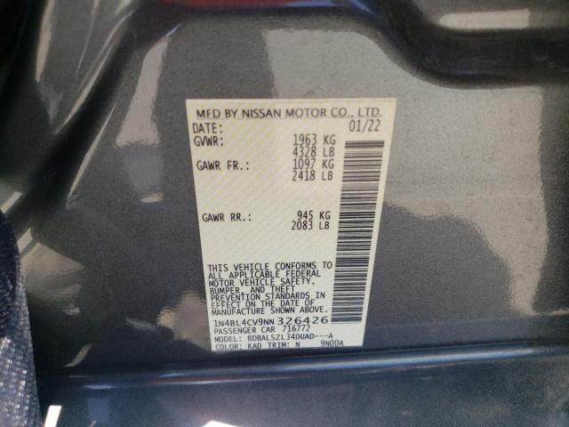 Photo 10 from auction – 2022 NISSAN ALTIMA SR with VIN 1N4BL4CV9NN326426