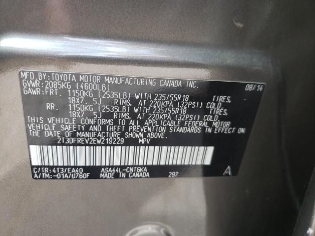 Photo 10 from auction – 2014 TOYOTA RAV4 LIMIT with VIN 2T3DFREV2EW219229