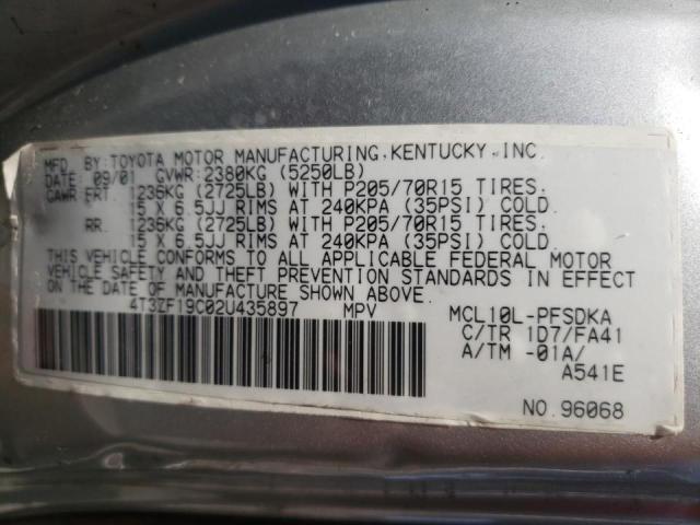 Photo 10 from auction – 2002 TOYOTA SIENNA CE with VIN 4T3ZF19C02U435897