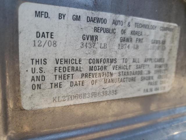 Photo 10 from auction – 2009 PONTIAC G3 with VIN KL2TD66E39B638335