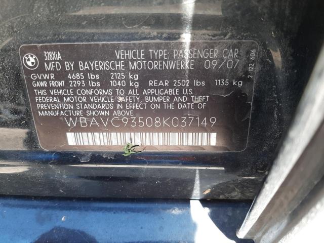Photo 10 from auction – 2008 BMW 328 XI with VIN WBAVC93508K037149