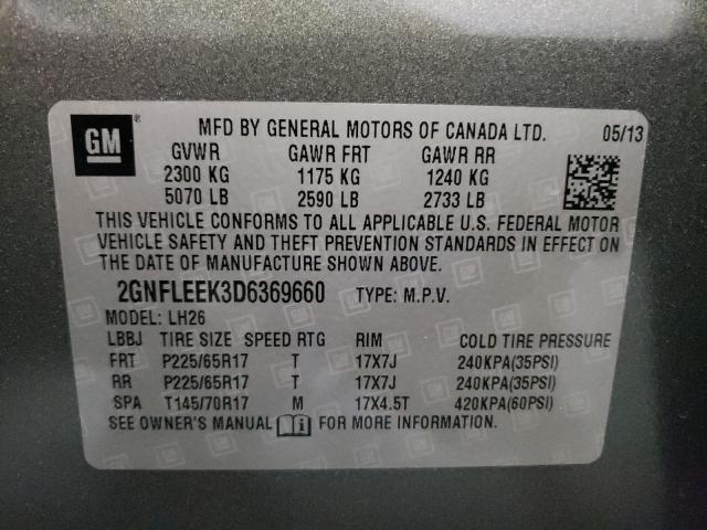 Photo 10 from auction – 2013 CHEVROLET EQUINOX LT with VIN 2GNFLEEK3D6369660