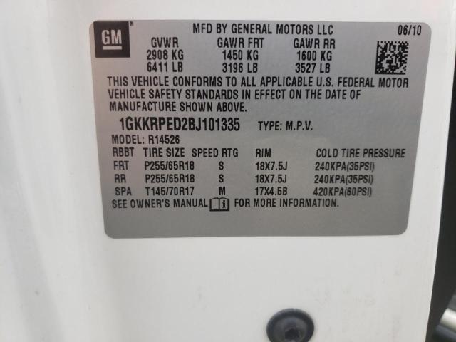 Photo 10 from auction – 2011 GMC ACADIA SLE with VIN 1GKKRPED2BJ101335