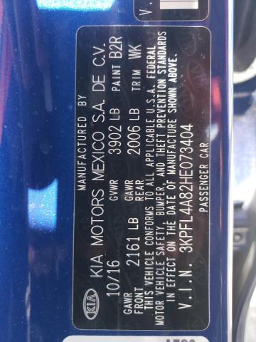 Photo 10 from auction – 2017 KIA FORTE EX with VIN 3KPFL4A82HE073404