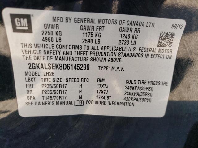 Photo 10 from auction – 2013 GMC TERRAIN SL with VIN 2GKALSEK8D6145290