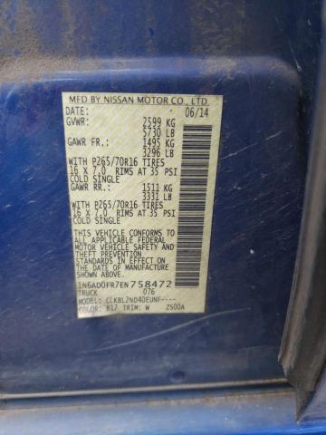 Photo 10 from auction – 2014 NISSAN FRONTIER S with VIN 1N6AD0FR7EN758472