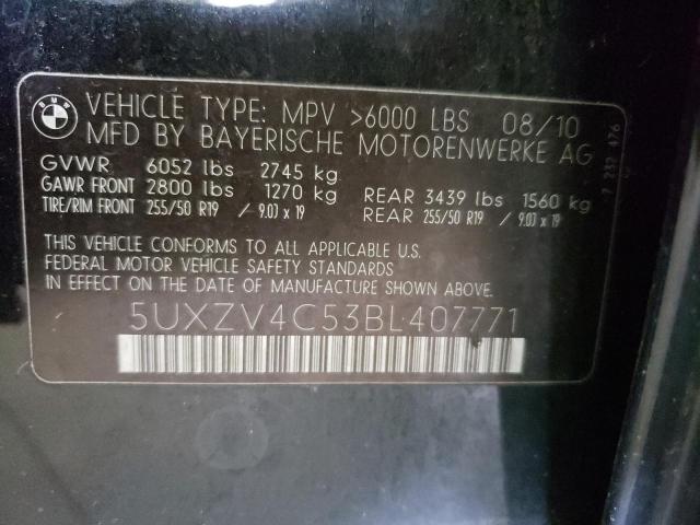 Photo 10 from auction – 2011 BMW X5 XDRIVE3 with VIN 5UXZV4C53BL407771