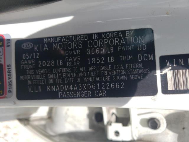 Photo 10 from auction – 2013 KIA RIO LX with VIN KNADM4A3XD6122662