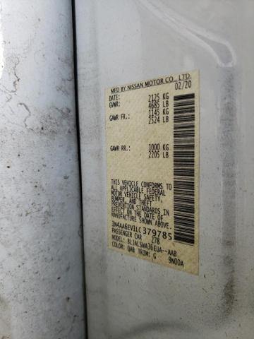 Photo 10 from auction – 2020 NISSAN MAXIMA SR with VIN 1N4AA6EV1LC379785