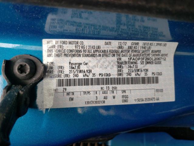 Photo 10 from auction – 2013 FORD FOCUS SE with VIN 1FADP3F29DL206712