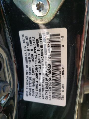 Photo 10 from auction – 2016 HONDA CIVIC LX with VIN 19XFC2F54GE065046