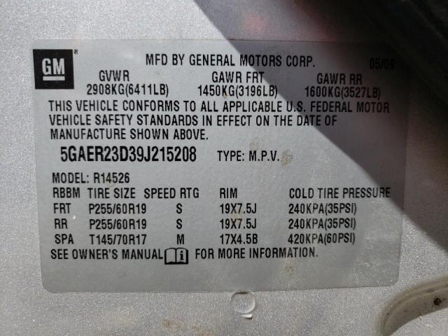 Photo 10 from auction – 2009 BUICK ENCLAVE CX with VIN 5GAER23D39J215208