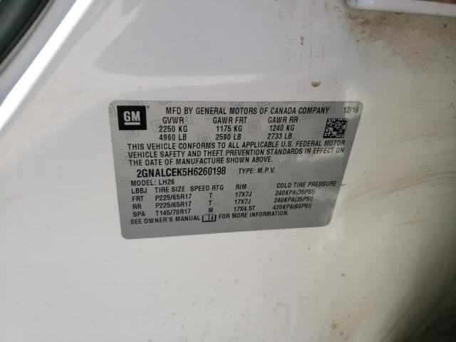 Photo 10 from auction – 2017 CHEVROLET EQUINOX LT with VIN 2GNALCEK5H6260198