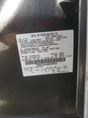 Photo 10 from auction – 2011 FORD FLEX LIMIT with VIN 2FMGK5DC6BBD08958