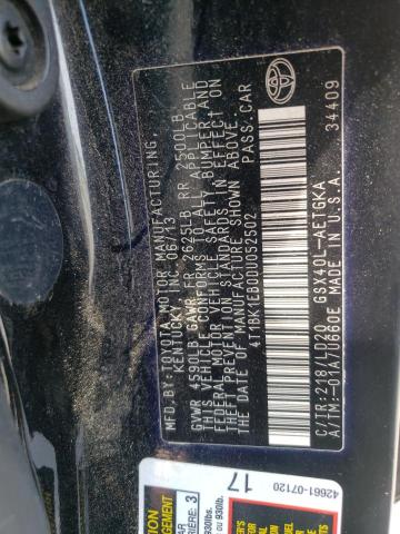 Photo 10 from auction – 2013 TOYOTA AVALON BAS with VIN 4T1BK1EB0DU052502
