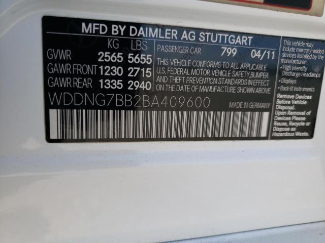 Photo 10 from auction – 2011 MERCEDES-BENZ S 550 with VIN WDDNG7BB2BA409600