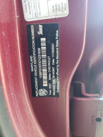 Photo 10 from auction – 2007 CHEVROLET EXPRESS G1 with VIN 1GBFG15TX71231639