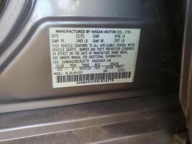 Photo 10 from auction – 2006 NISSAN MAXIMA with VIN 1N4BA41E96C814779
