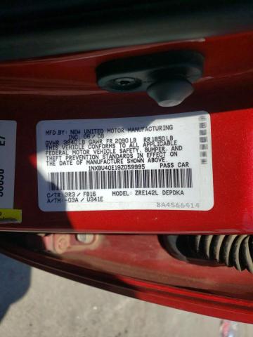 Photo 10 from auction – 2009 TOYOTA COROLLA BA with VIN 1NXBU40E19Z059995