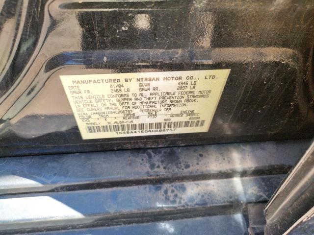 Photo 10 from auction – 2004 NISSAN MAXIMA with VIN 1N4BA41E04C886757