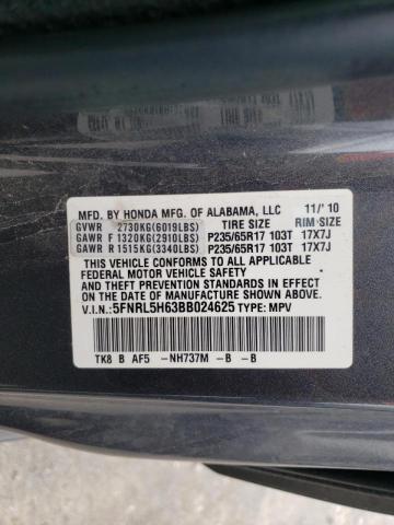 Photo 10 from auction – 2011 HONDA ODYSSEY EX with VIN 5FNRL5H63BB024625