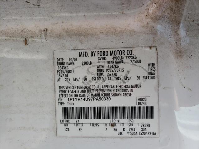 Photo 10 from auction – 2007 FORD RANGER SUP with VIN 1FTYR14U97PA50330