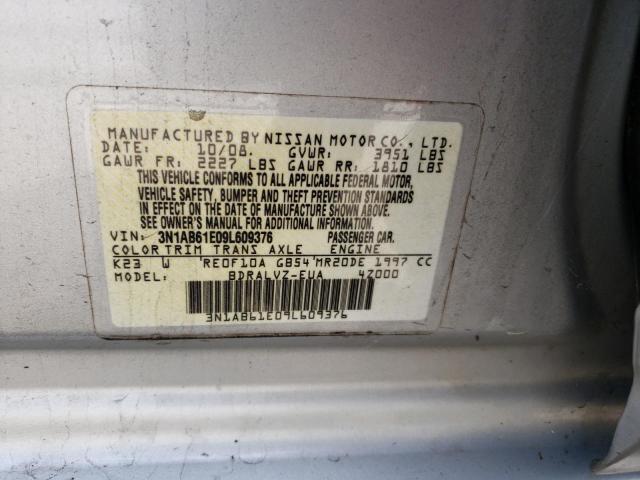 Photo 10 from auction – 2009 NISSAN SENTRA 2.0 with VIN 3N1AB61E09L609376