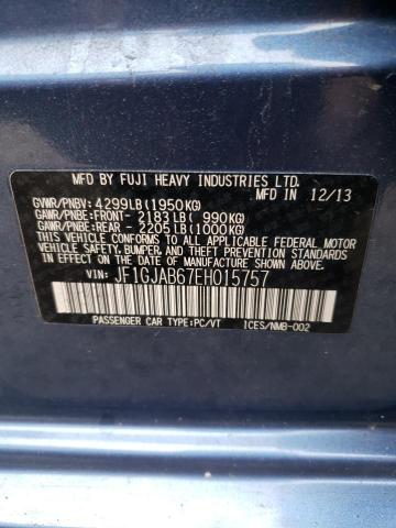 Photo 10 from auction – 2014 SUBARU IMPREZA PR with VIN JF1GJAB67EH015757
