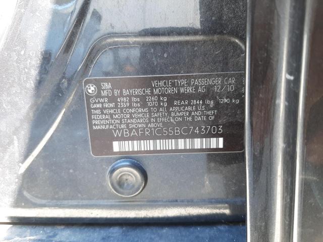 Photo 10 from auction – 2011 BMW 528 I with VIN WBAFR1C55BC743703