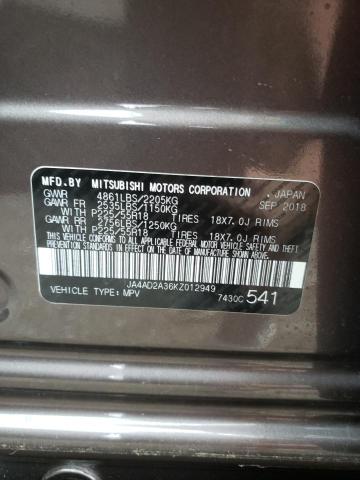 Photo 10 from auction – 2019 MITSUBISHI OUTLANDER with VIN JA4AD2A36KZ012949