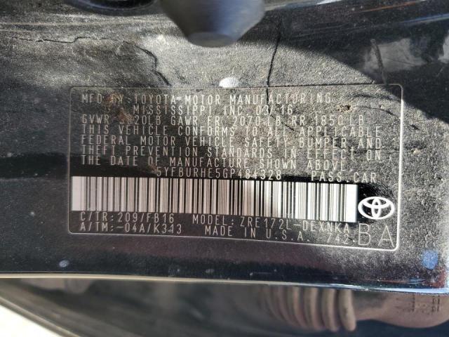 Photo 10 from auction – 2016 TOYOTA COROLLA L with VIN 5YFBURHE5GP484328