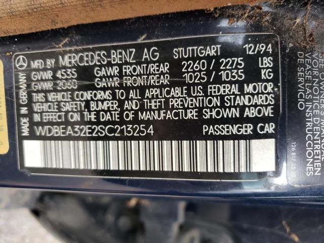 Photo 10 from auction – 1995 MERCEDES-BENZ E 320 BASE with VIN WDBEA32E2SC213254