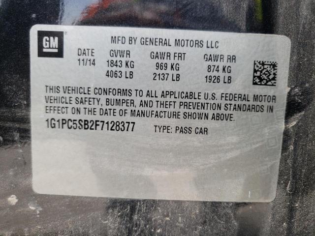 Photo 10 from auction – 2015 CHEVROLET CRUZE LT with VIN 1G1PC5SB2F7128377