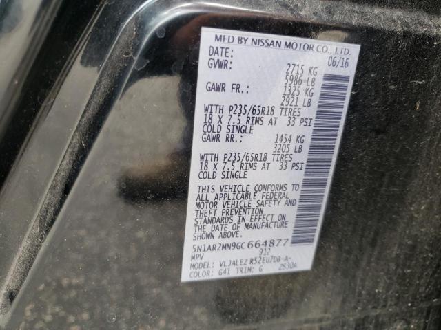 Photo 10 from auction – 2016 NISSAN PATHFINDER with VIN 5N1AR2MN9GC664877