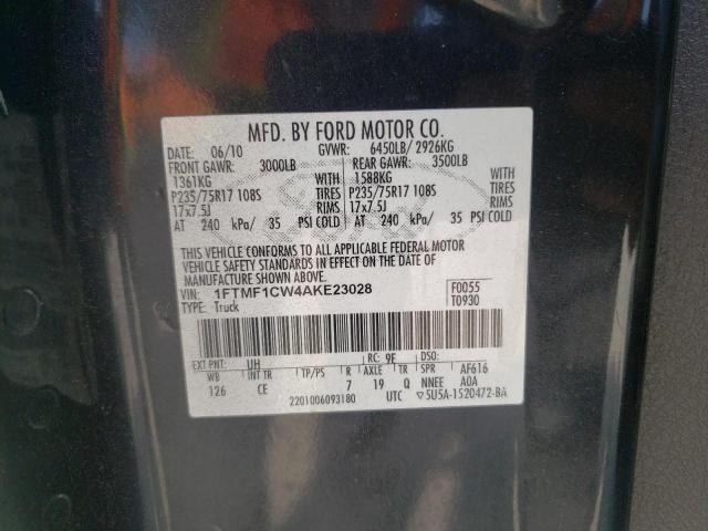 Photo 10 from auction – 2010 FORD F150 with VIN 1FTMF1CW4AKE23028