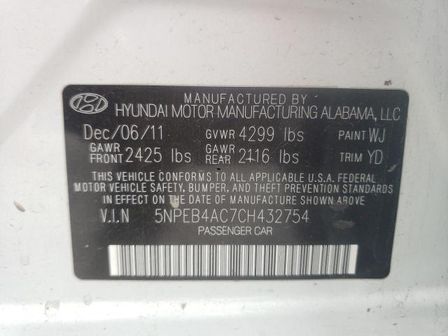 Photo 10 from auction – 2012 HYUNDAI SONATA GLS with VIN 5NPEB4AC7CH432754
