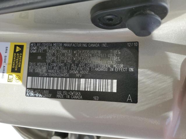 Photo 10 from auction – 2011 LEXUS RX 350 with VIN 2T2BK1BA6BC094856