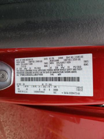 Photo 10 from auction – 2020 FORD ESCAPE SE with VIN 1FMCU9G63LUB37555
