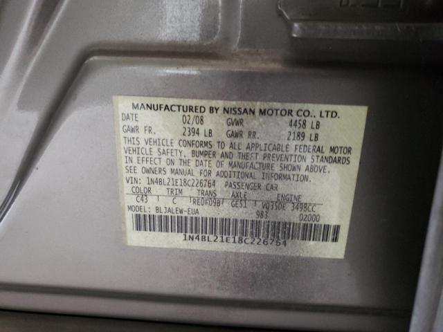 Photo 10 from auction – 2008 NISSAN ALTIMA 3.5 with VIN 1N4BL21E18C226764