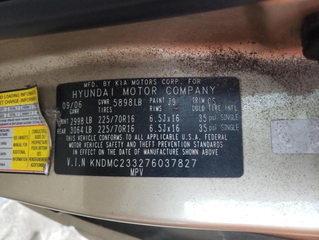 Photo 10 from auction – 2007 HYUNDAI ENTOURAGE with VIN KNDMC233276037827