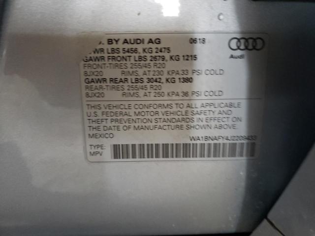 Photo 10 from auction – 2018 AUDI Q5 PREMIUM with VIN WA1BNAFY4J2209433