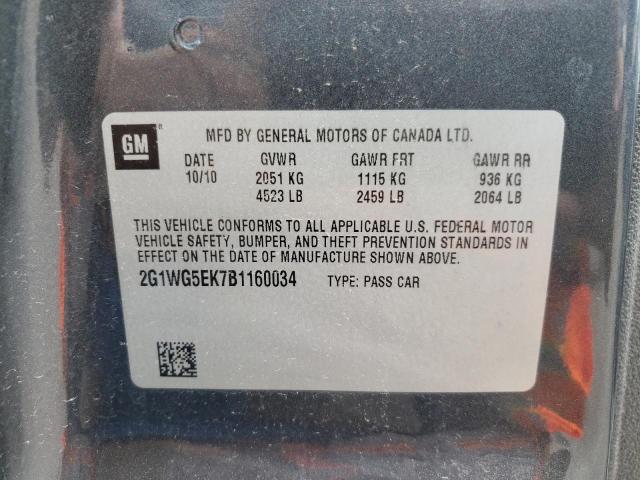 Photo 10 from auction – 2011 CHEVROLET IMPALA LT with VIN 2G1WG5EK7B1160034