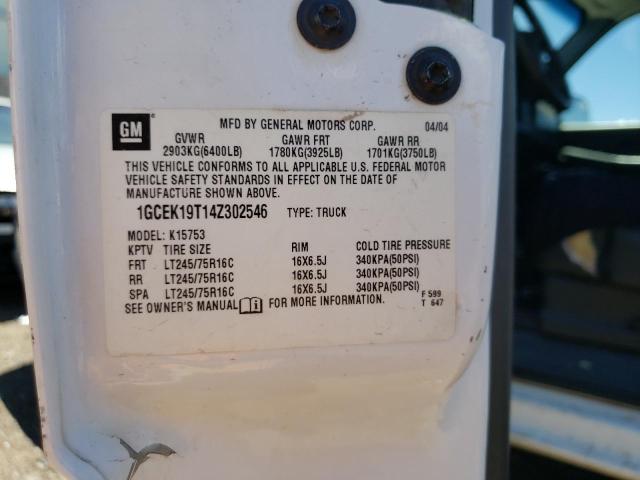 Photo 10 from auction – 2004 CHEVROLET SILVERADO with VIN 1GCEK19T14Z302546