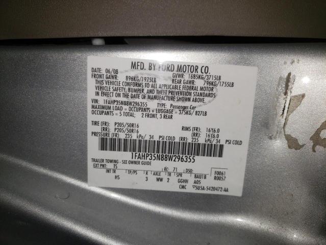 Photo 10 from auction – 2008 FORD FOCUS SE with VIN 1FAHP35N88W296355