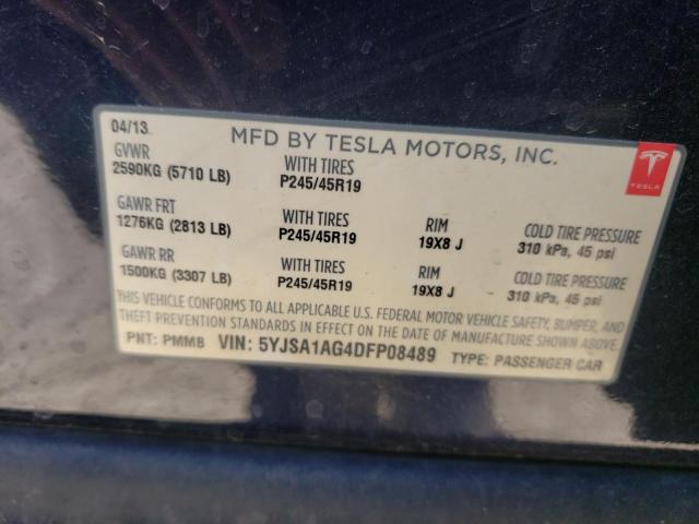 Photo 10 from auction – 2013 TESLA MODEL S with VIN 5YJSA1AG4DFP08489