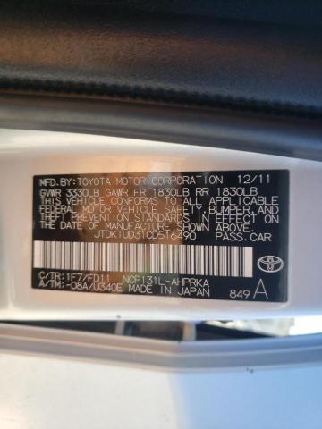 Photo 10 from auction – 2012 TOYOTA YARIS with VIN JTDKTUD31CD516490